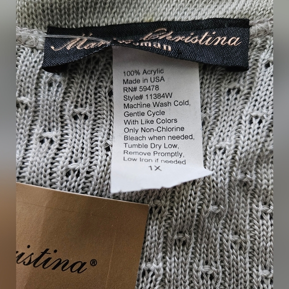 NWT - Marisa Christina Grey Bolero Lightweight Cardigan - Size 1X - Picture 6 of 6